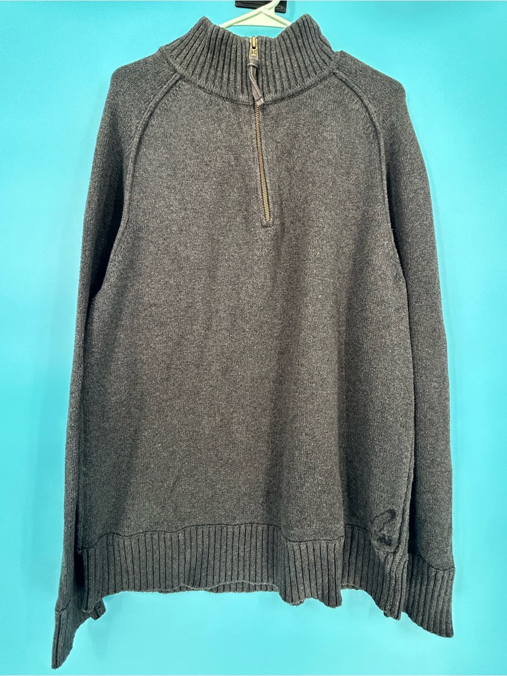 American Eagle Outfitters Charcoal Zip Mock-Neck Sweater‎ XXL